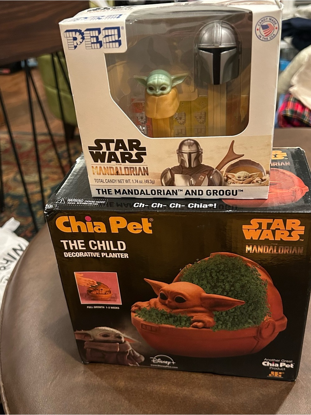 Star Wars The Mandalorian Grogu & Chia Pet Set - Green, Orange, Black
